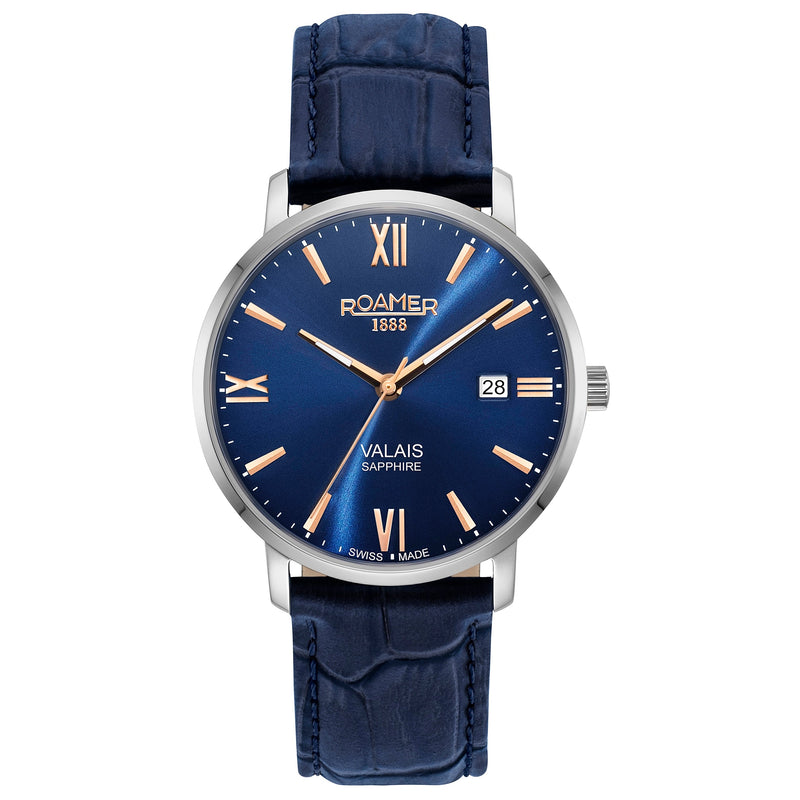 Analogue Watch - Roamer 958833 41 43 05 Valais Men's Blue Watch