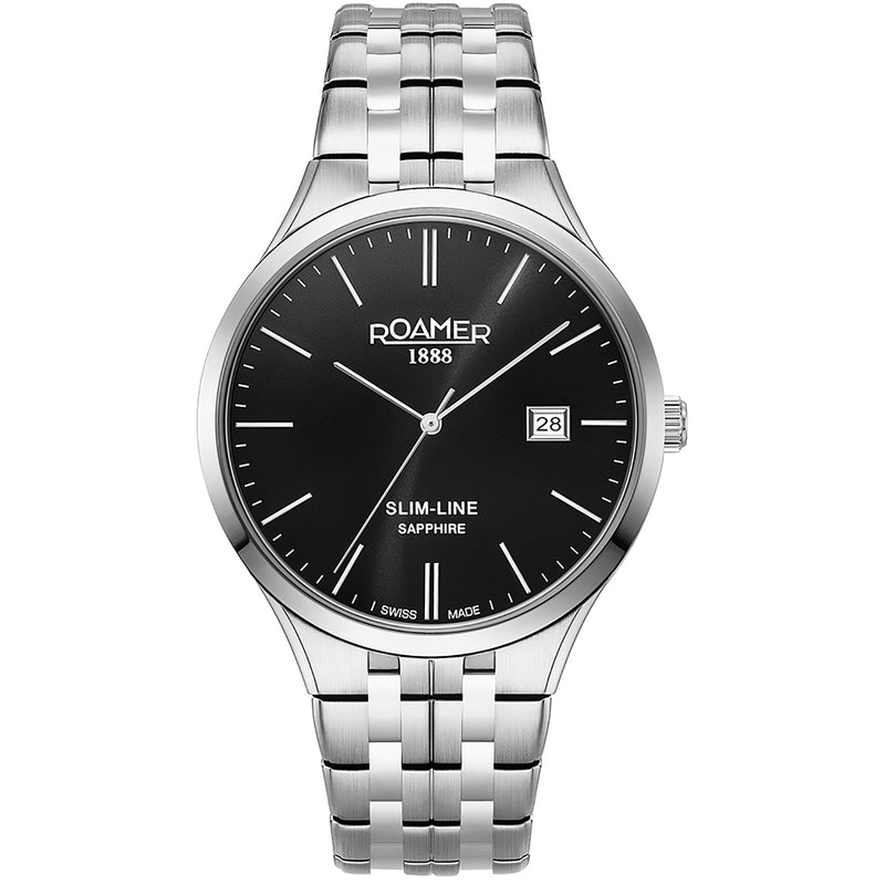 Analogue Watch - Roamer Men's Black Slim-Line Classic Watch 512833 41 55 20