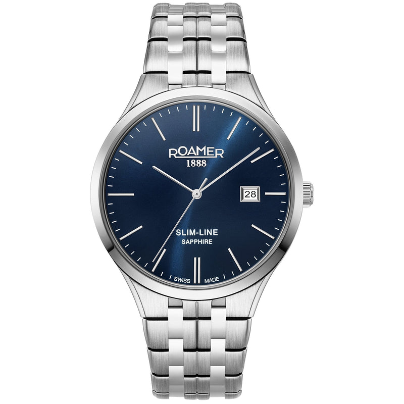 Analogue Watch - Roamer Men's Blue Slim-Line Classic Watch 512833 41 45 20