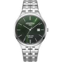 Analogue Watch - Roamer Men's Green Slim-Line Classic Watch 512833 41 75 20