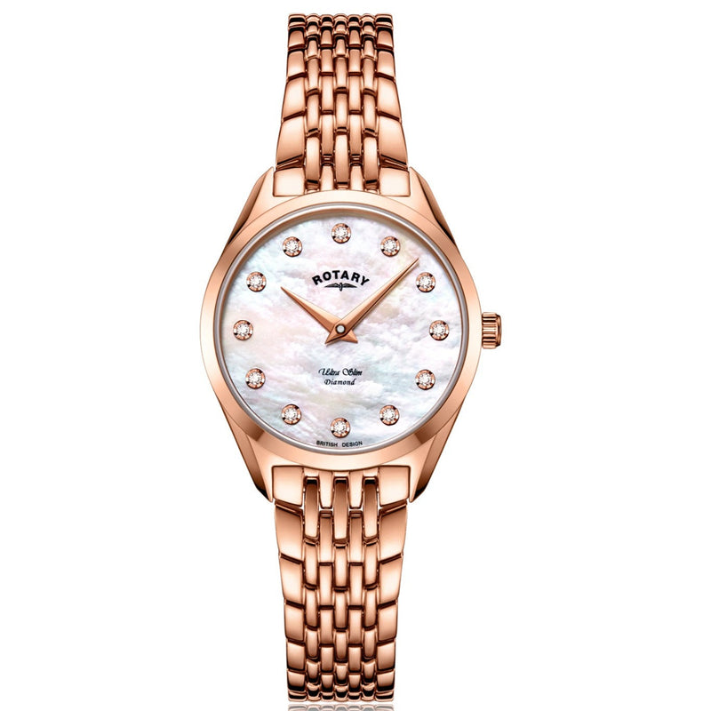 Analogue Watch - Rotary Ultra Slim Ladies Silver Watch LB08014/41/D