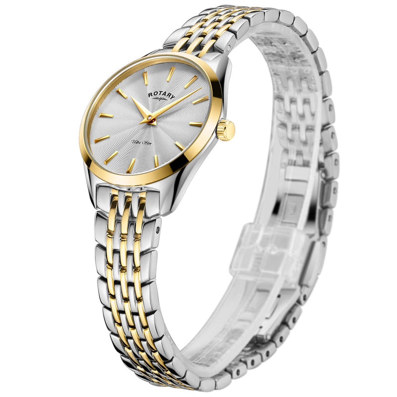 Analogue Watch - Rotary Ultra Slim Ladies White Watch LB08011/02