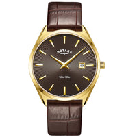 Analogue Watch - Rotary Ultra Slim Men's Brown Watch GS08013/49