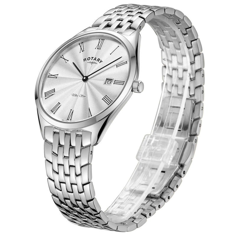 Analogue Watch - Rotary Ultra Slim Men's Silver Watch GB08010/01