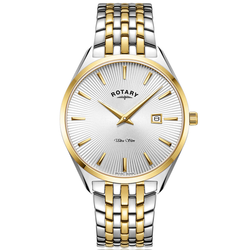 Analogue Watch - Rotary Ultra Slim Men's White Watch GB08011/02