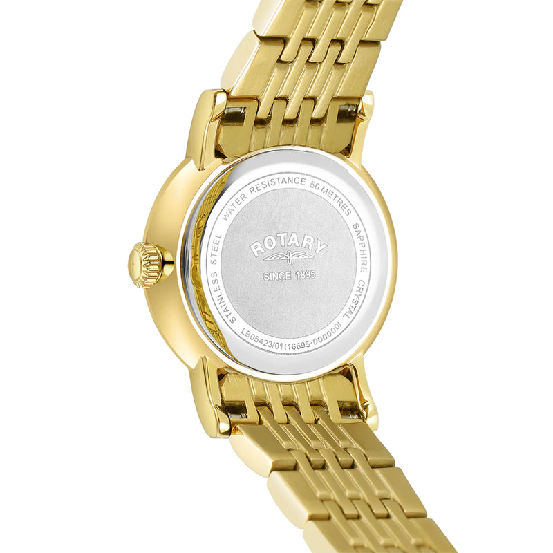 Analogue Watch - Rotary Windsor Ladies Gold Watch LB05423/01
