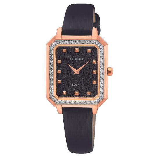 Seiko Ladies Black Solar Watch SUP446P1