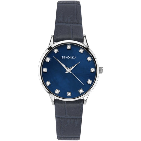 Sekonda 2959 Ladies Dark Blue Leather Watch