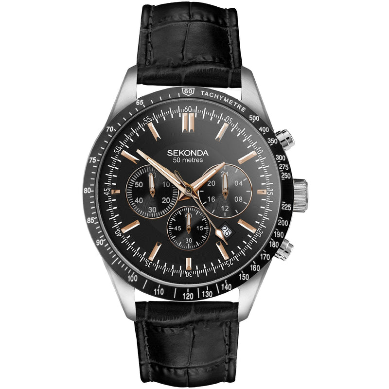 Analogue Watch - Sekonda 30017 Velocity Men's Black Watch