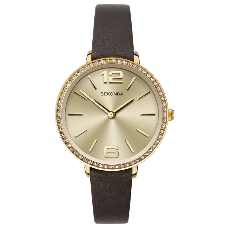 Analogue Watch - Sekonda 40076.27 Ladies Brown Watch