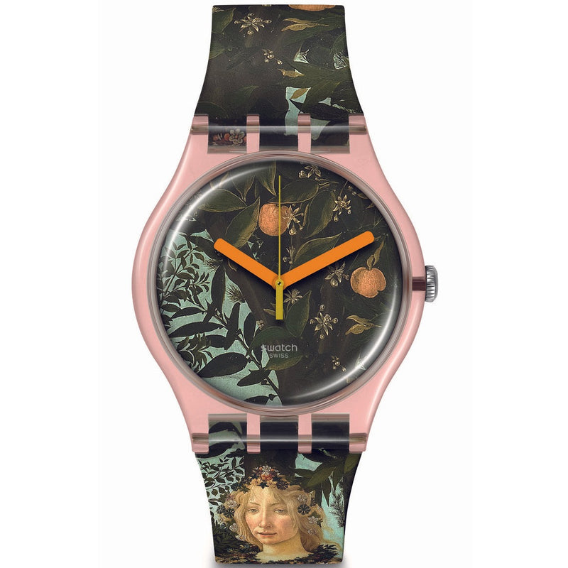 Analogue Watch - Swatch Allegoria Della Primavera By Botticelli Men's Swatch Green Watch SUOZ357