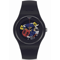 Analogue Watch - Swatch Black Laquered Again Unisex Watch SO29B107