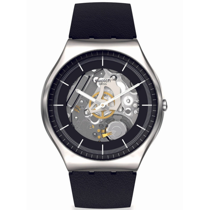 Analogue Watch - Swatch Black Skeleton Men's Watch SS07S115