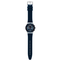 Analogue Watch - Swatch Blue Grid Men's Watch YVS454