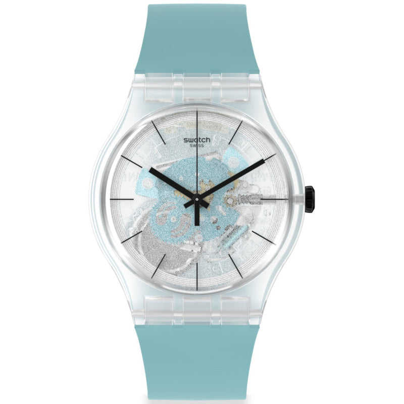 Analogue Watch - Swatch Bluedazepay! Ladies Blue Watch SO29K112-5300