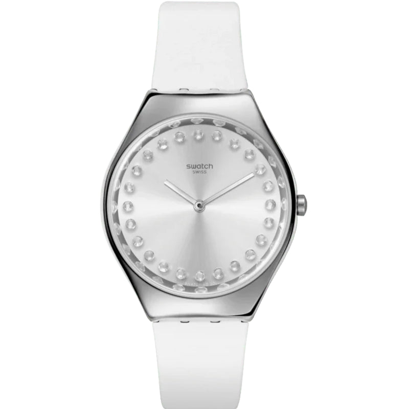 Analogue Watch - Swatch Bright Blaze Skin And Irony New Season Women's White Watch SYXS143