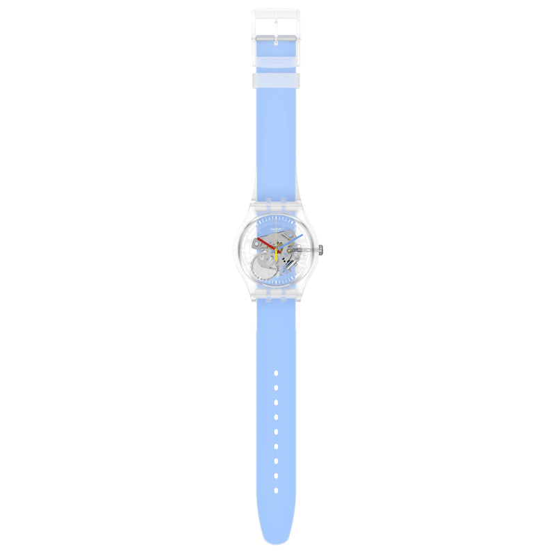 Analogue Watch - Swatch Clearly Blue Striped Ladies Watch SUOK156