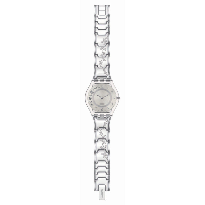 Analogue Watch - Swatch Climber Flowery Again Ladies Silver Watch SS08K100G