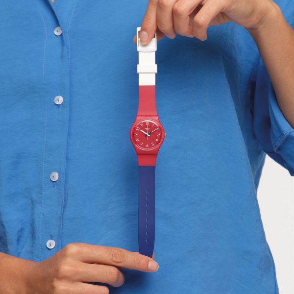 Analogue Watch - Swatch Colore Blocco New Season Women's Red Watch SO28R112