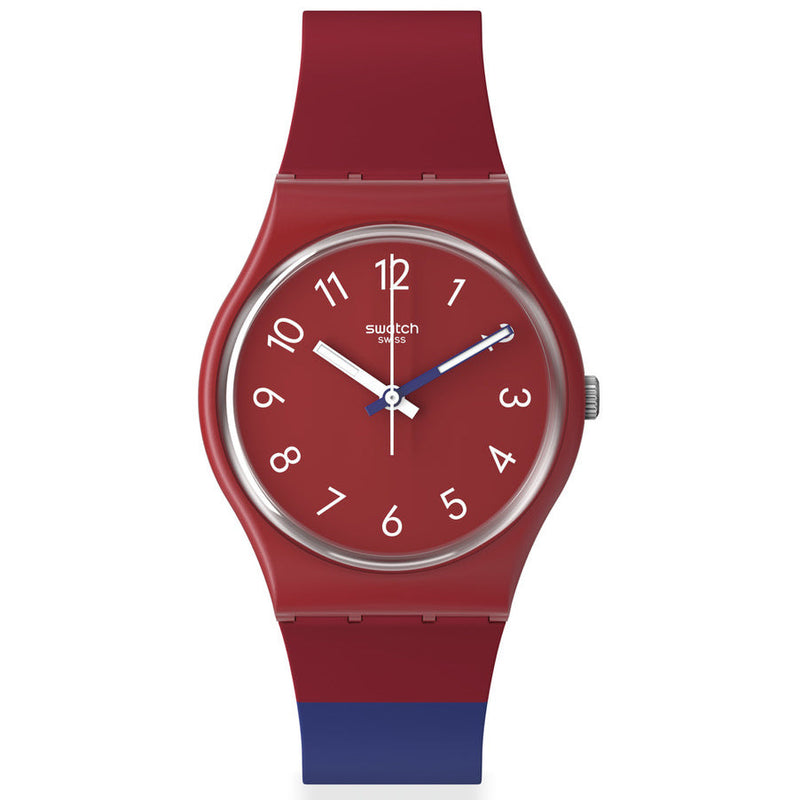 Analogue Watch - Swatch Colore Blocco Pay! Men's Red Watch SO28R109-5300