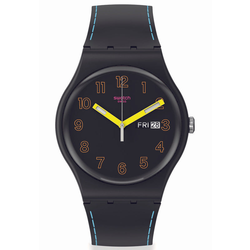 Analogue Watch - Swatch Dark Glow Men's Watch SO29B707