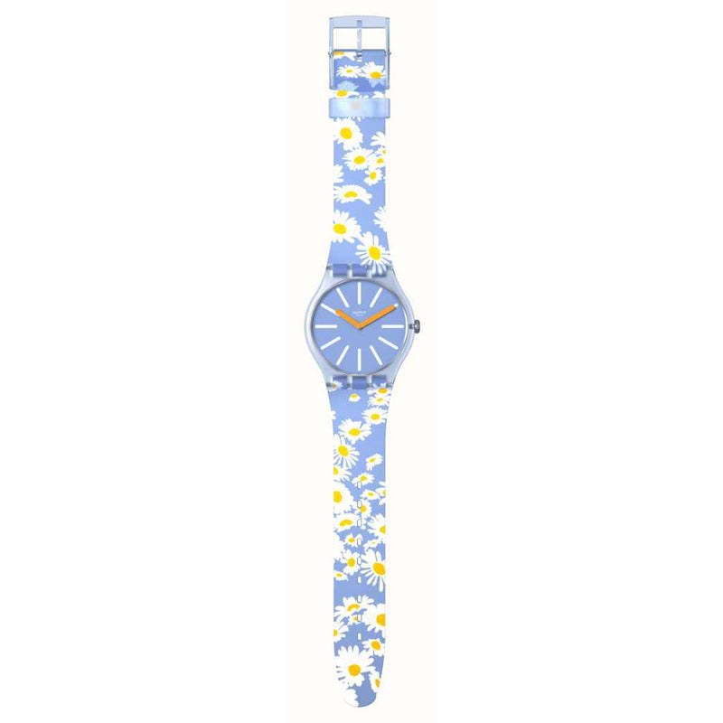 Analogue Watch - Swatch Dazed By Daisies Unisex Blue Watch SO29S100