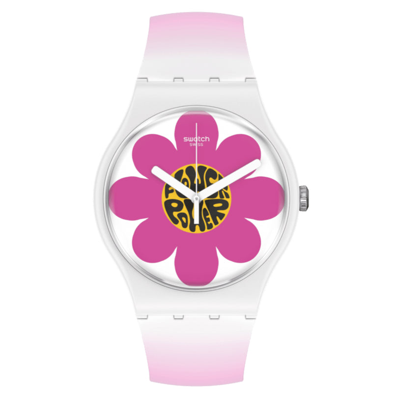 Analogue Watch - Swatch Flower Hour Bioceramic New Season Women's Pink Watch SO32M104
