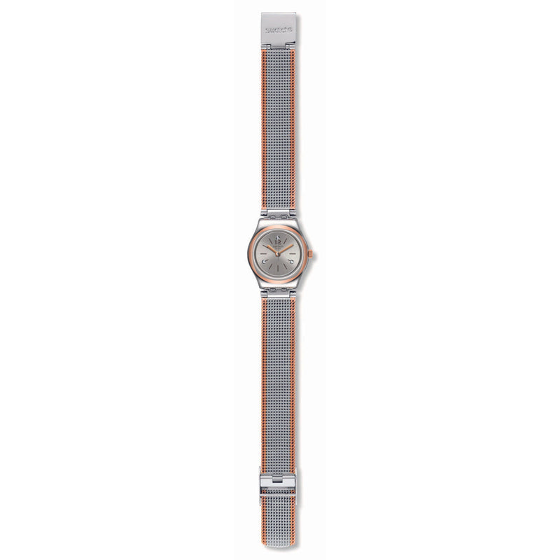Analogue Watch - Swatch Full Silver Jacket Ladies Watch Silver/Rose Gold YSS327M