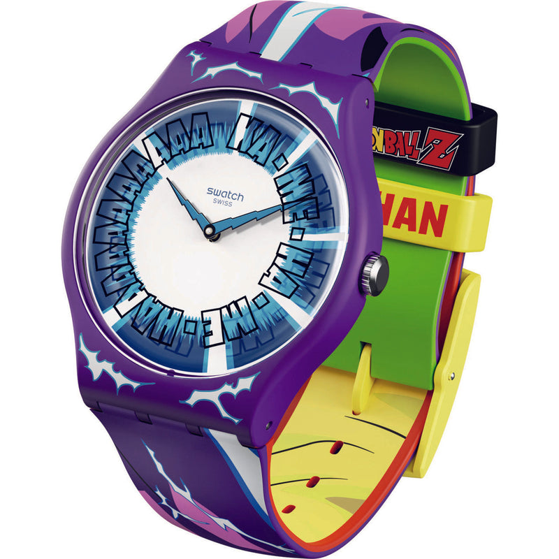 Analogue Watch - Swatch Gohan X Swatch Dragon Ball Z Men's Purple Watch SUOZ345