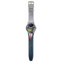 Analogue Watch - Swatch Le Fils De L'homme By Rene Magritte Men's Grey Watch SUOZ350