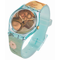 Analogue Watch - Swatch Nascita Di Venere By Botticelli Men's Swatch Brown Watch GZ360