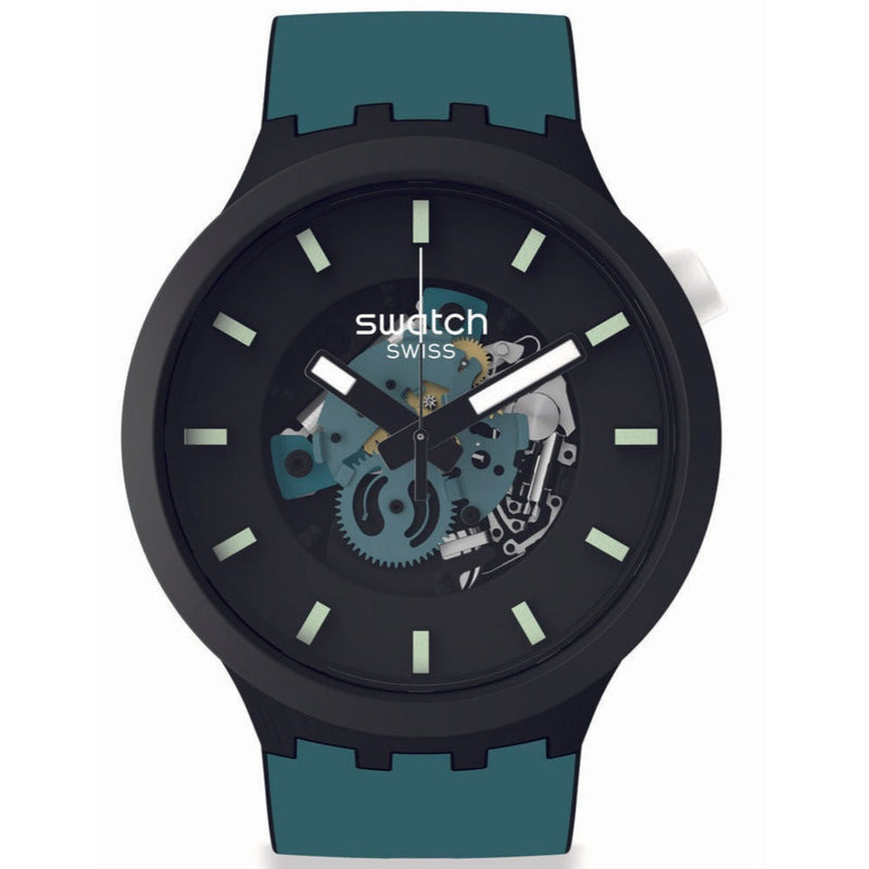 Analogue Watch - Swatch Night Trip Men's Black Watch SB03B107