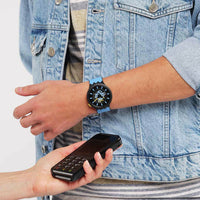 Analogue Watch - Swatch Pay! By Day Unisex Blue Watch SB03B112-5300
