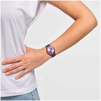 Analogue Watch - Swatch Pearlypurple Core Collection Women's Purple Watch GV403