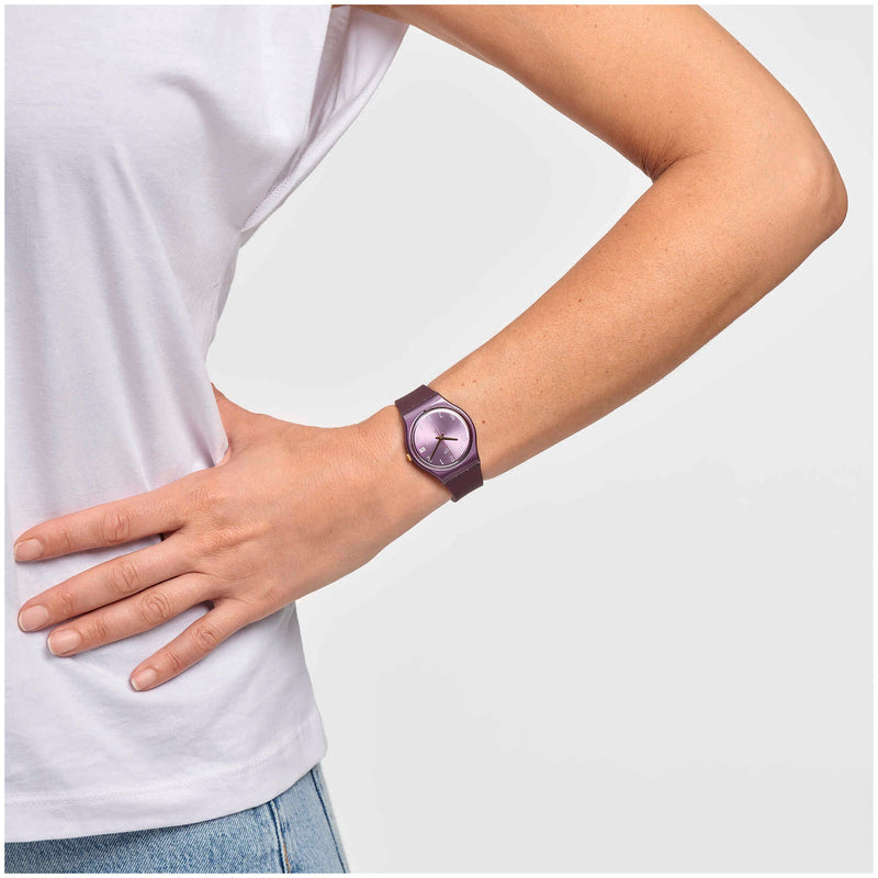 Analogue Watch - Swatch Pearlypurple Core Collection Women's Purple Watch GV403