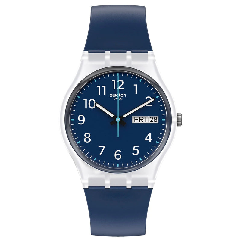 Analogue Watch - Swatch Rinse Repeat Navy Core Collection Unisex Blue Watch GE725
