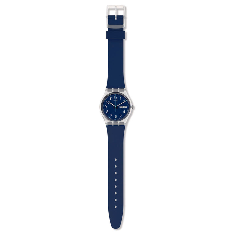Analogue Watch - Swatch Rinse Repeat Navy Core Collection Unisex Blue Watch GE725