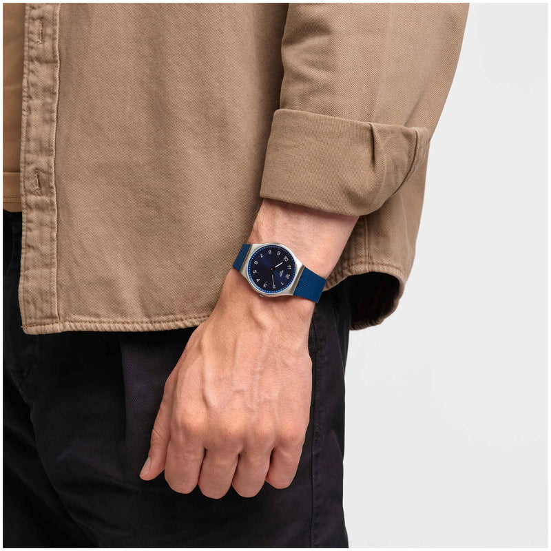 Analogue Watch - Swatch Skinnavy Core Collection Skin And Irony Men's Blue Watch SS07S102