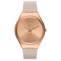 Analogue Watch - Swatch Skinrosee Core Collection Skin And Irony Women's Beige Watch SYXG101