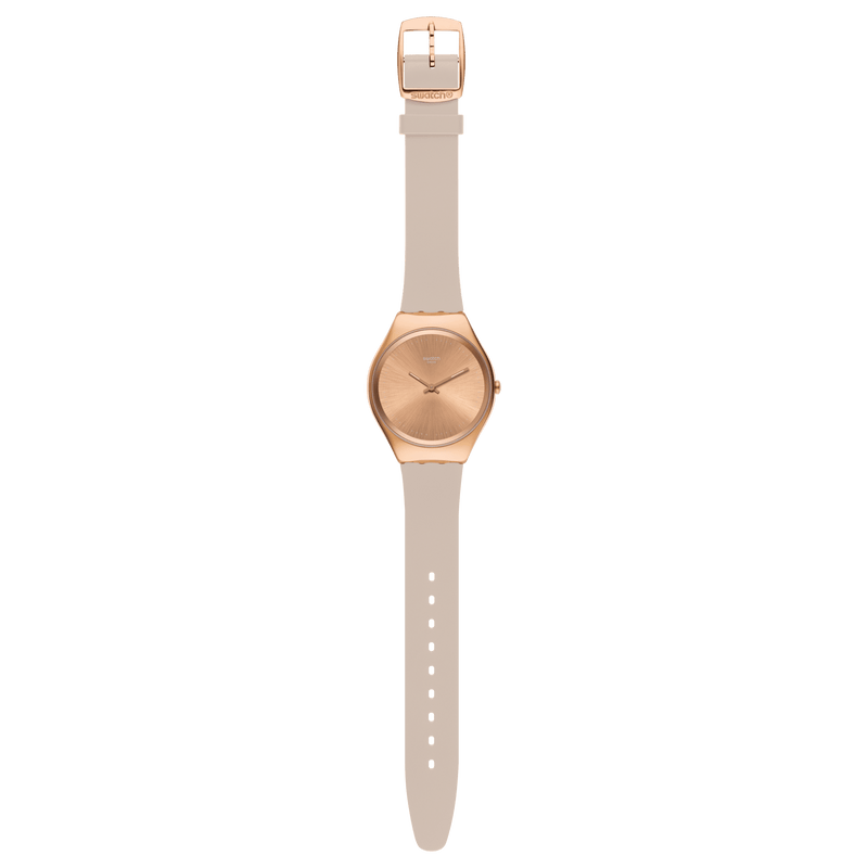 Analogue Watch - Swatch Skinrosee Core Collection Skin And Irony Women's Beige Watch SYXG101