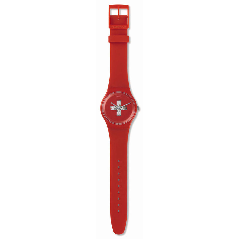 Analogue Watch - Swatch Swiss Around The Clock Men's Red Watch SUOR106