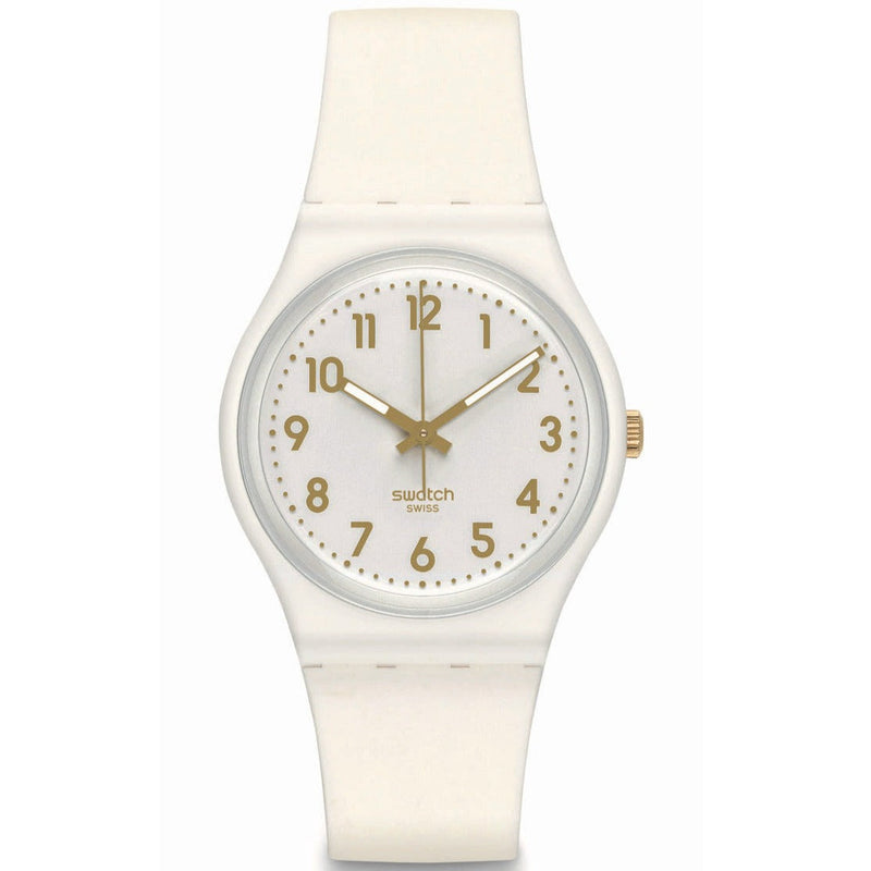 Analogue Watch - Swatch White Bishop Ladies White Watch SO28W106-S14