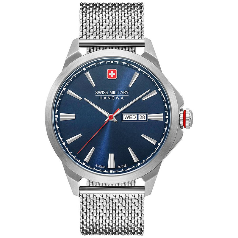 Analogue Watch - Swiss Military Hanowa Day Date Classic Silver Watch 06-3346.04.003