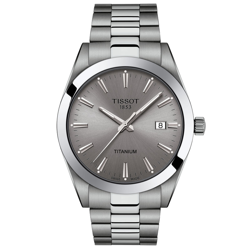 Analogue Watch - Tissot Gentleman Titanium Men's Grey Watch T127.410.44.081.00