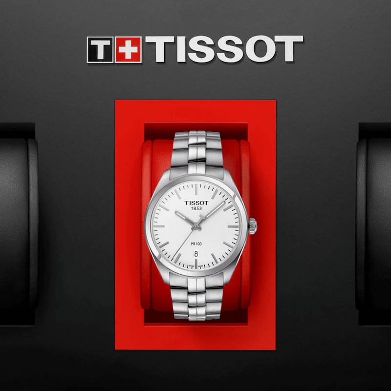 Analogue Watch - Tissot Pr 100 Men's Silver Watch T101.410.11.031.00