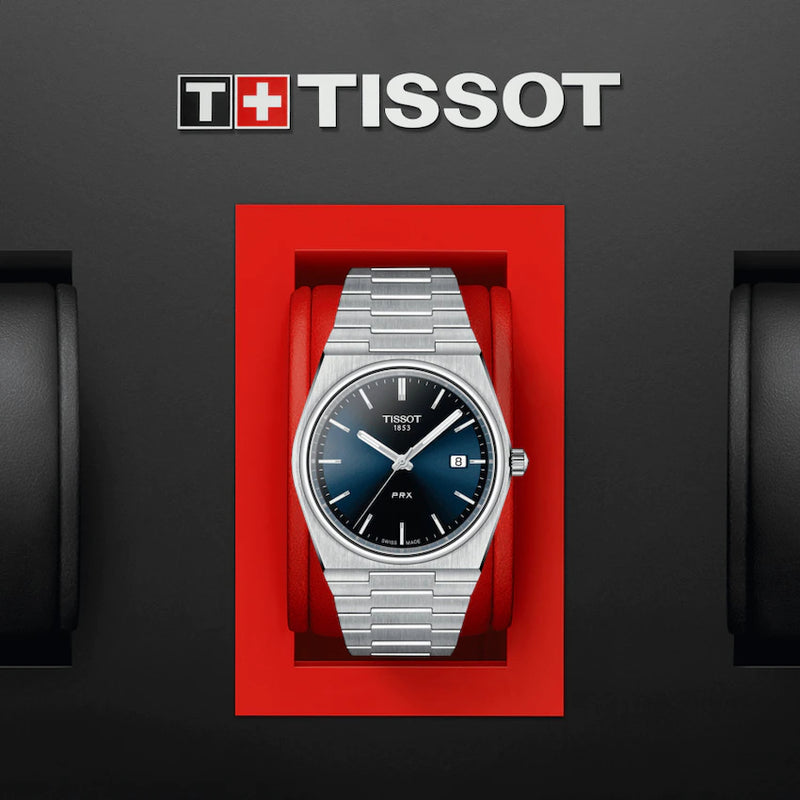 Analogue Watch - Tissot Prx Men's Blue Watch T137.410.11.041.00