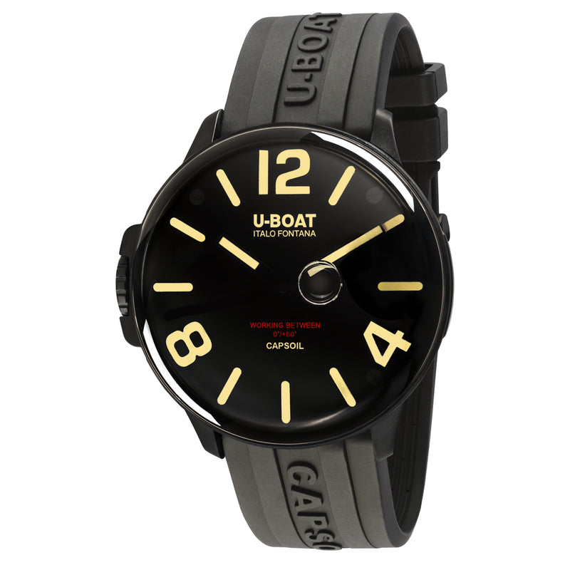 Analogue Watch - U-Boat 8108/A Men's Black Capsoil DLC Watch