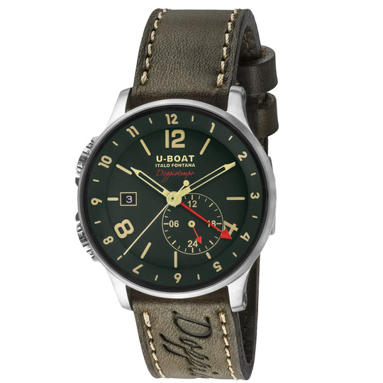 U-Boat 8500 Men's Green Calf Doppiotempo Watch