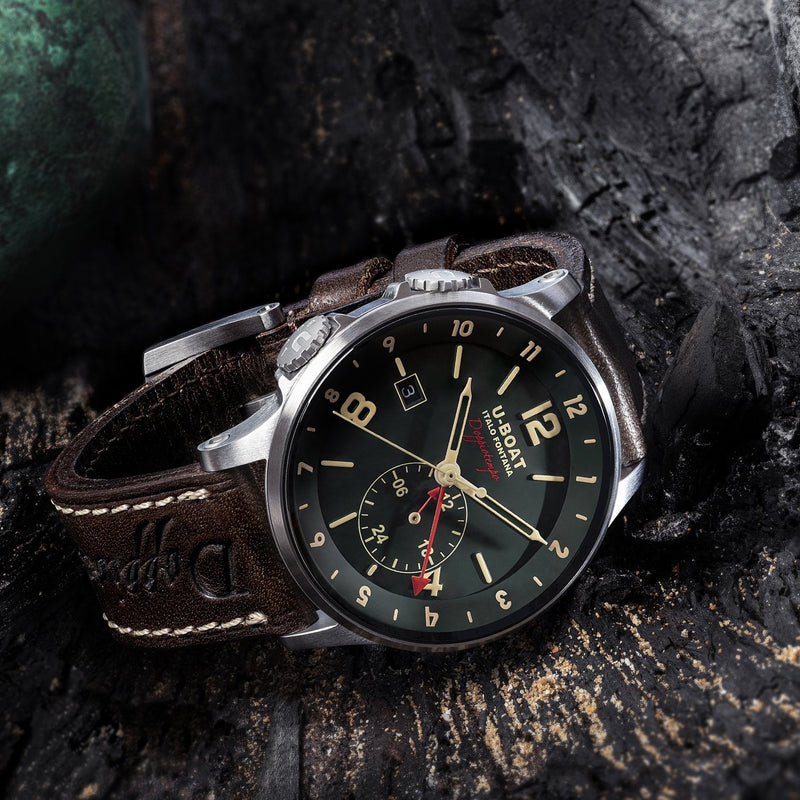 Analogue Watch - U-Boat 8500 Men's Green Calf Doppiotempo Watch