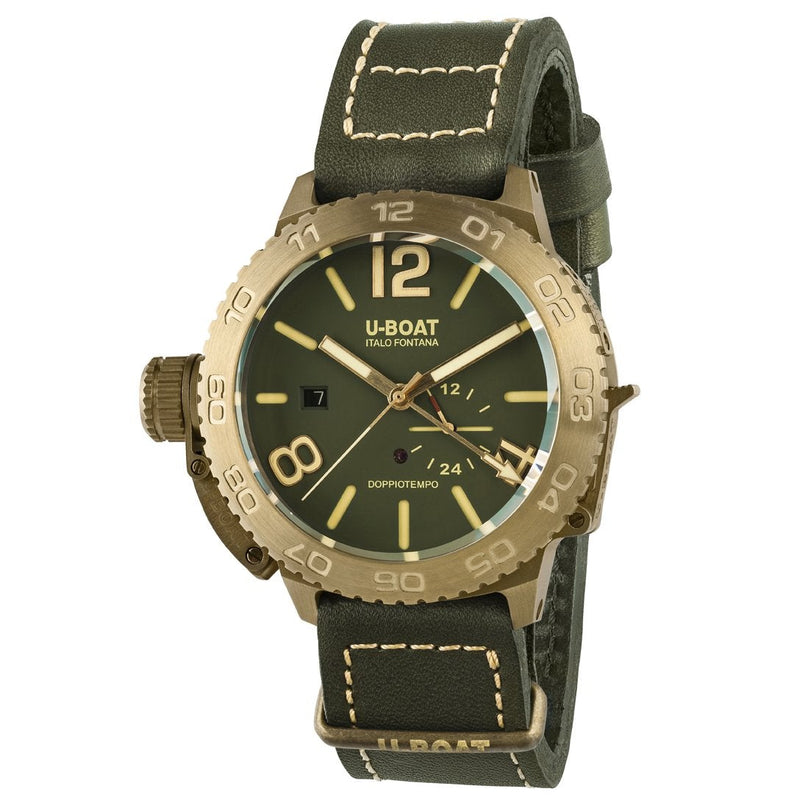 Analogue Watch - U-Boat 9088 Men's Green Doppiotempo Watch